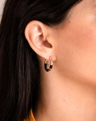 Black Threaded Hoop Earrings