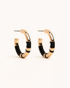 Black Threaded Hoop Earrings