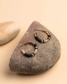 Black Threaded Hoop Earrings