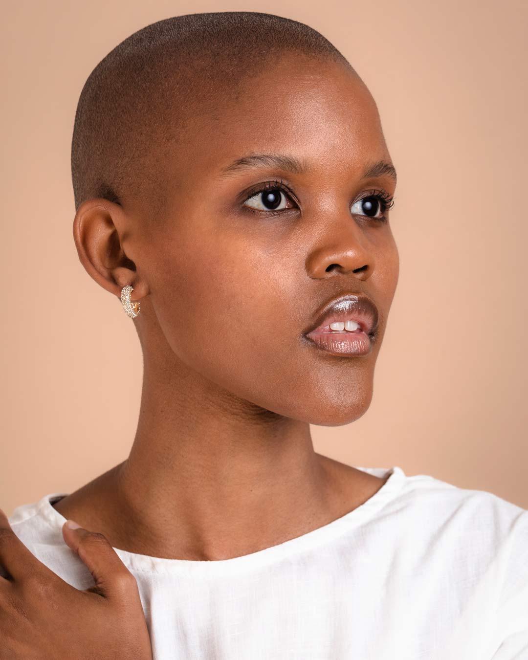 Encrusted Flawless Crystal Gold Hoop Earrings