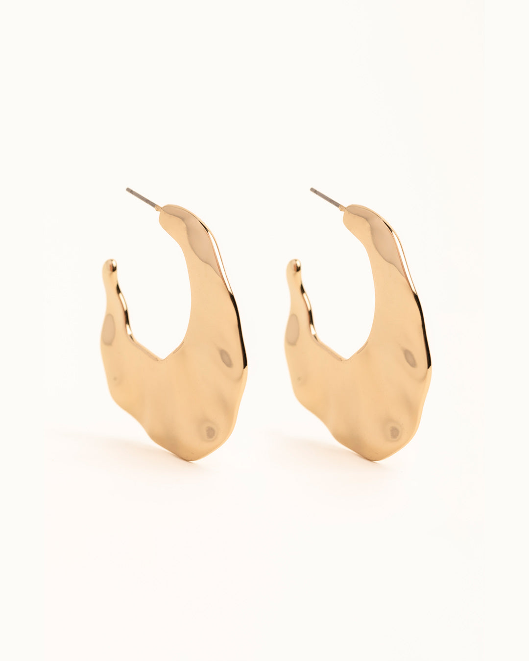 Gold Eclipse Moon Stud Earrings