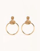 Gold Spiral Drop Stud Earrings