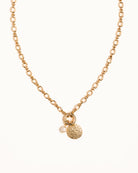 Genuine Freshwater Pearl & Disc Pendant Necklace