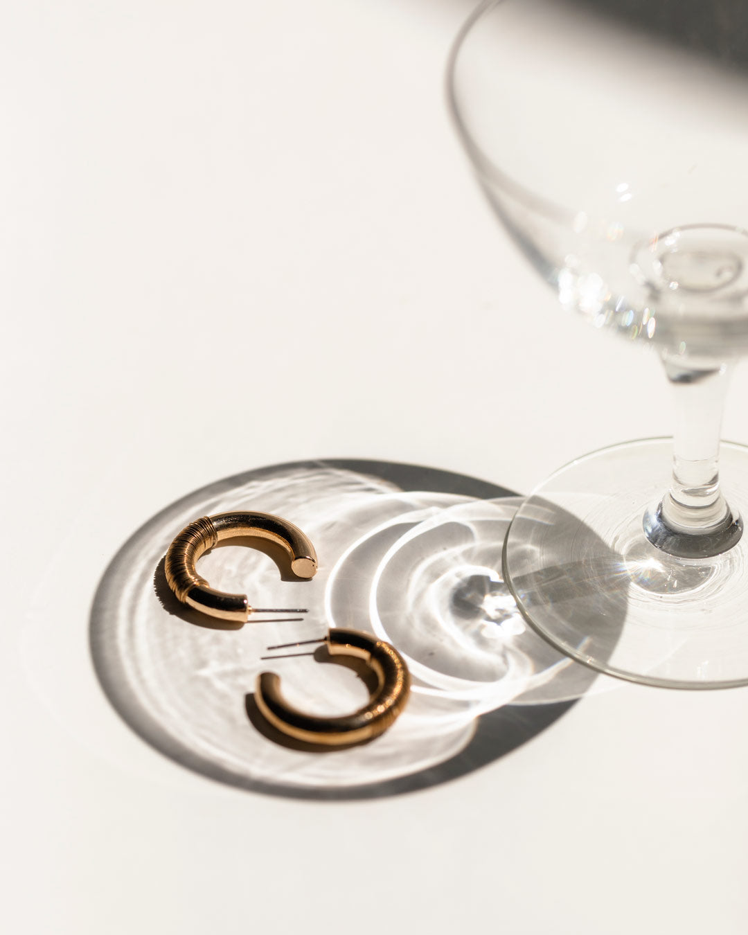 Wire Wrapped Gold Hoop Earrings