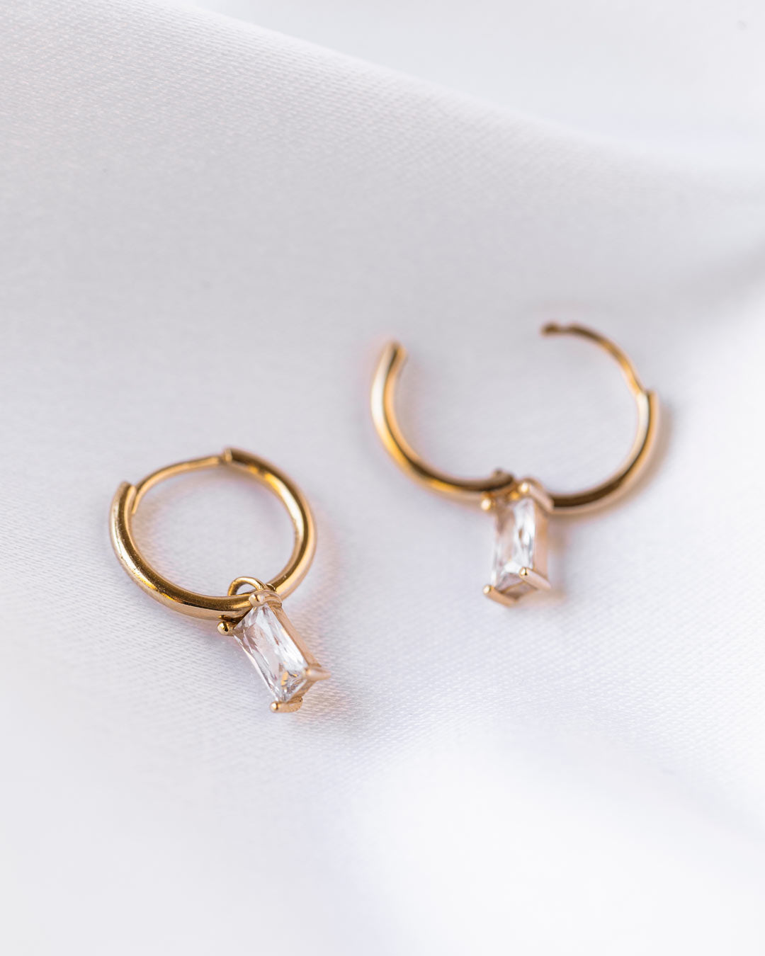 18ct Gold Vermeil Clear Flawless Crystal Drop Earrings Earrings Jewellery Naledi 925