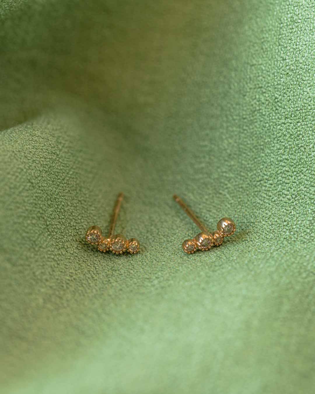 18ct Gold Vermeil Flawless Crystal Dot Crawler Earrings Jewellery Naledi 925