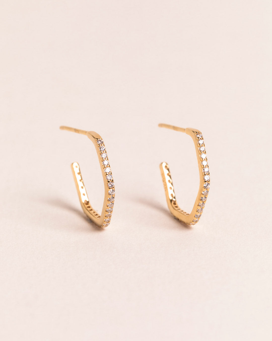 18ct Gold Vermeil Modern Flawless Crystal Hoop Earrings Earrings Jewellery Naledi 925
