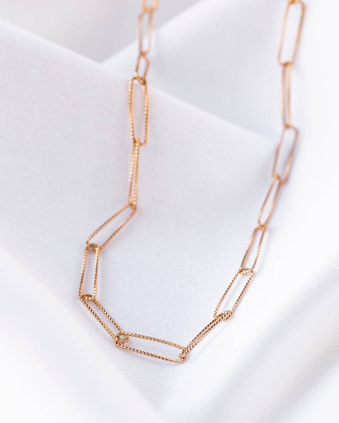 18ct Gold Vermeil Textured Fine Link Chain Necklace	Necklace	Jewellery	Naledi	925