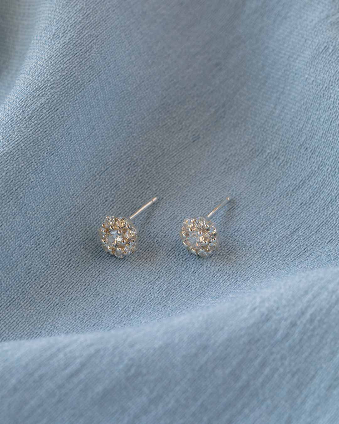 925 Silver Flawless Crystal Cluster Stud Earrings Jewellery Naledi 925
