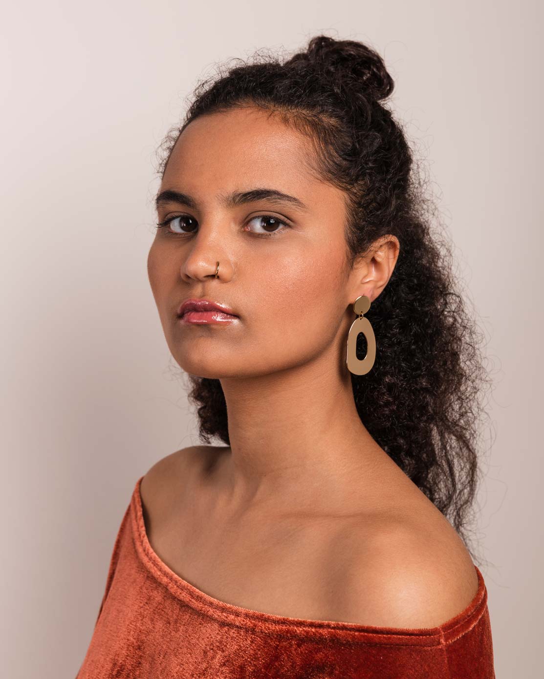 Oval Disk Drop Earring - Naledi Jewellery