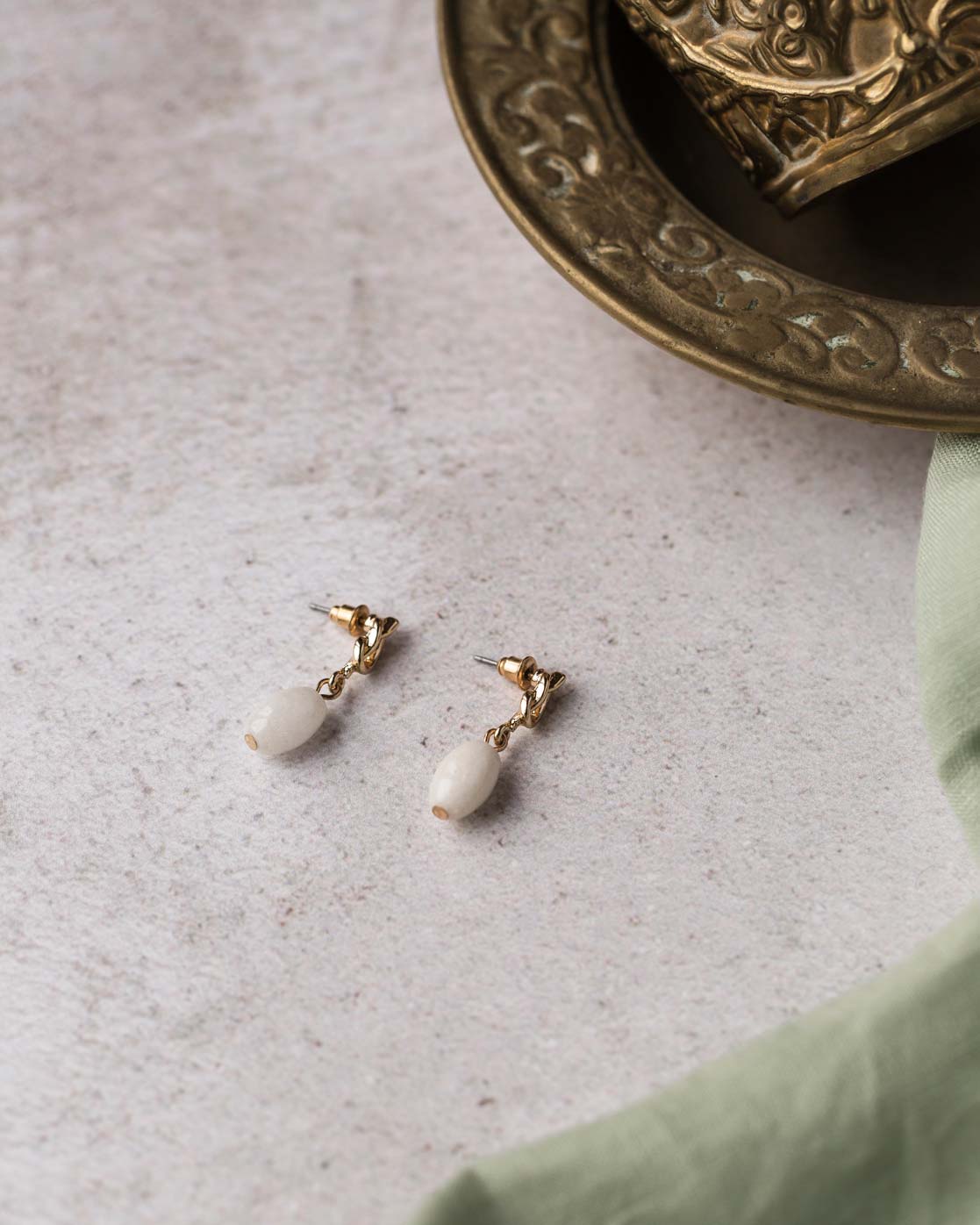 Natural Stone Knot Classic Drop Earring - Naledi Jewellery