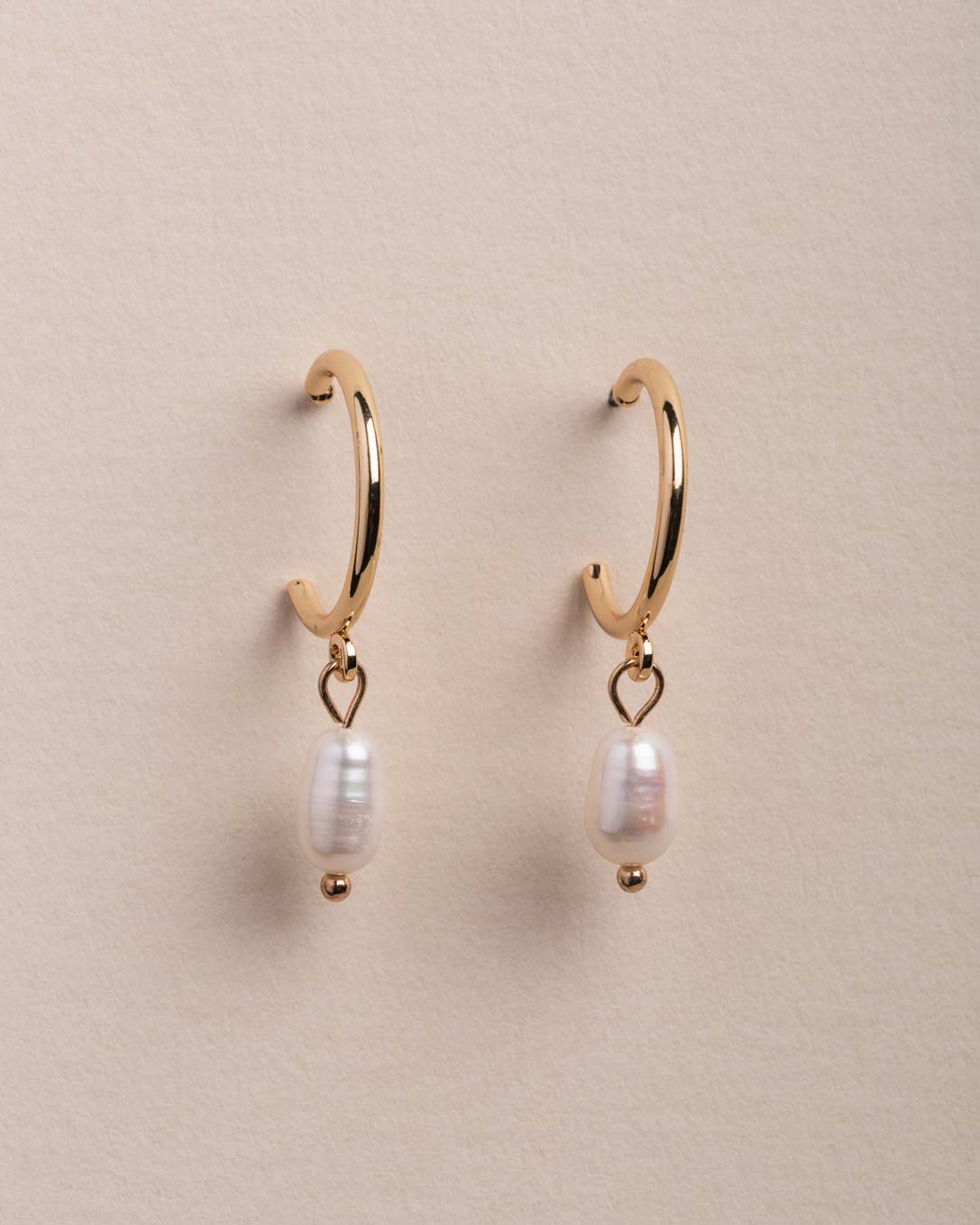 Pearl Hoop Drop Earring - Naledi jewellery