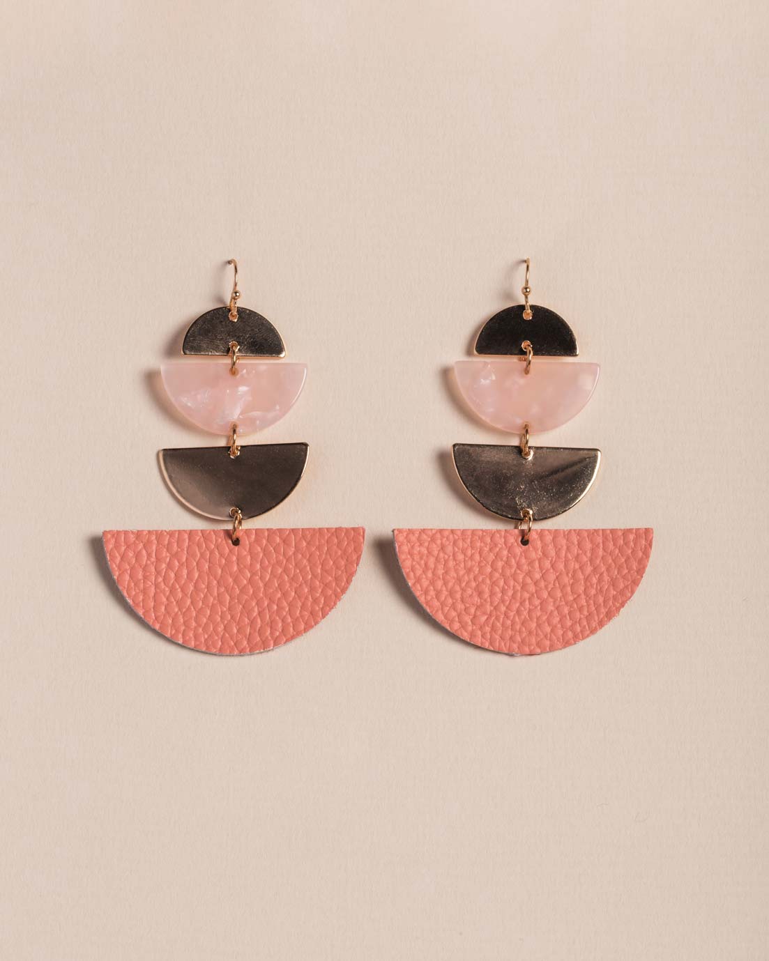 Leather Halfmoon Drop Earring - Naledi Jewellery