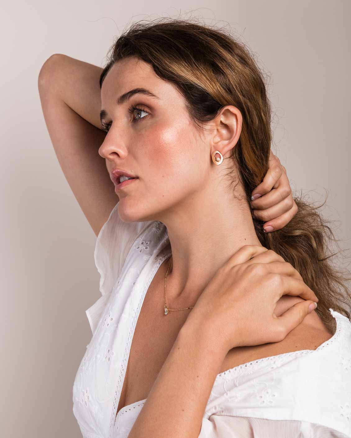 Organic Freshwater Pearl Earring - Naledi Jewellery