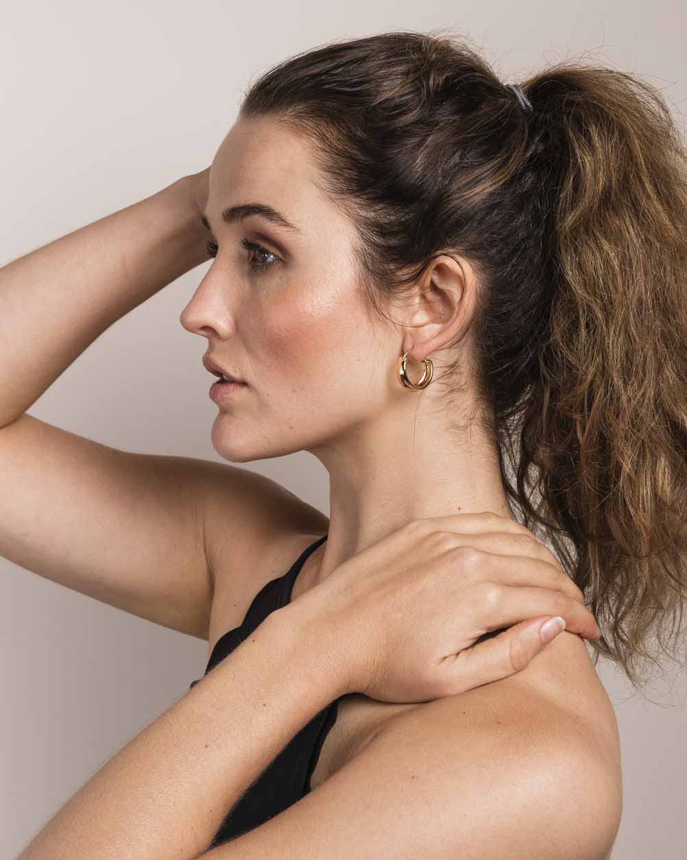 Basic Infinity Hoop Gold Earring - Naledi Jewellery