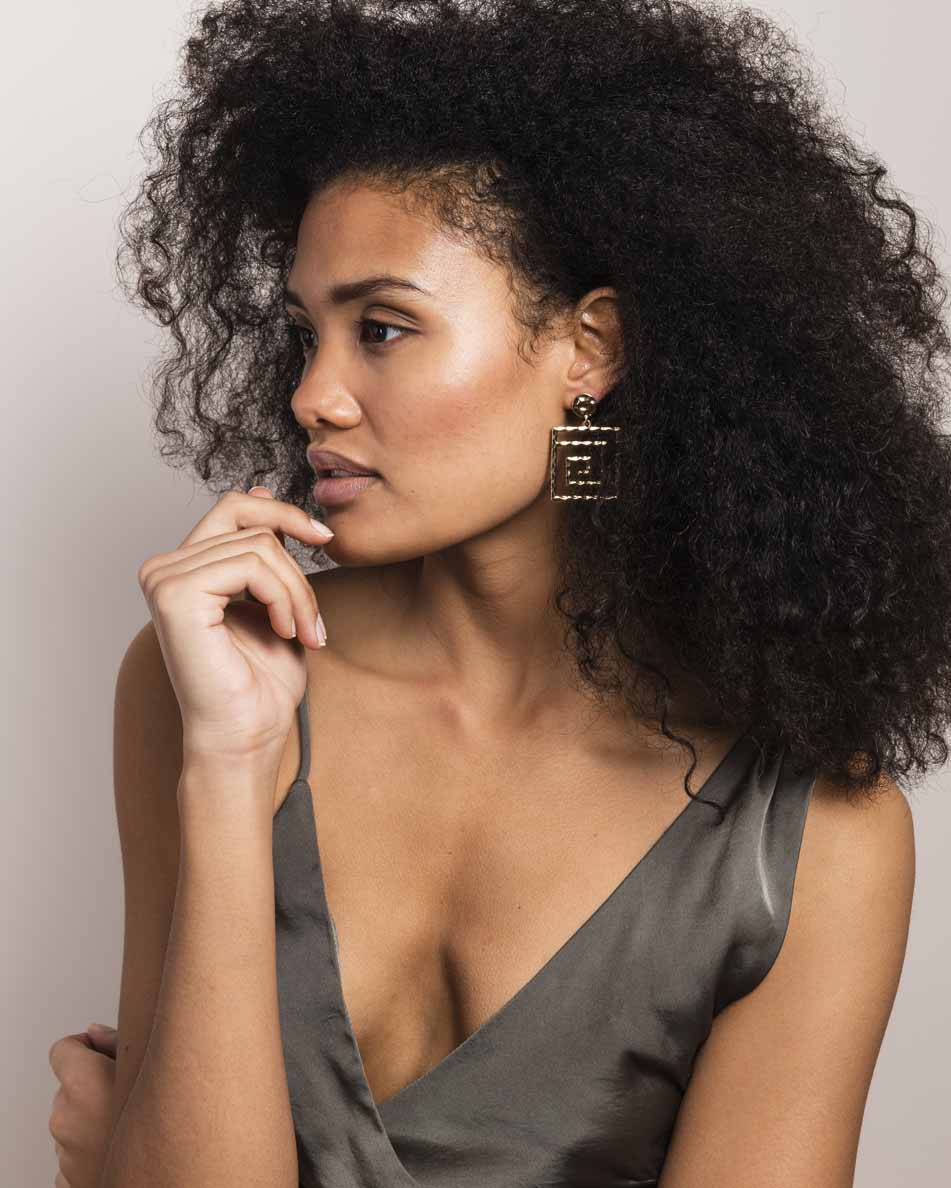 Eritha Maze Geometric Drop Earring - Naledi Jewellery