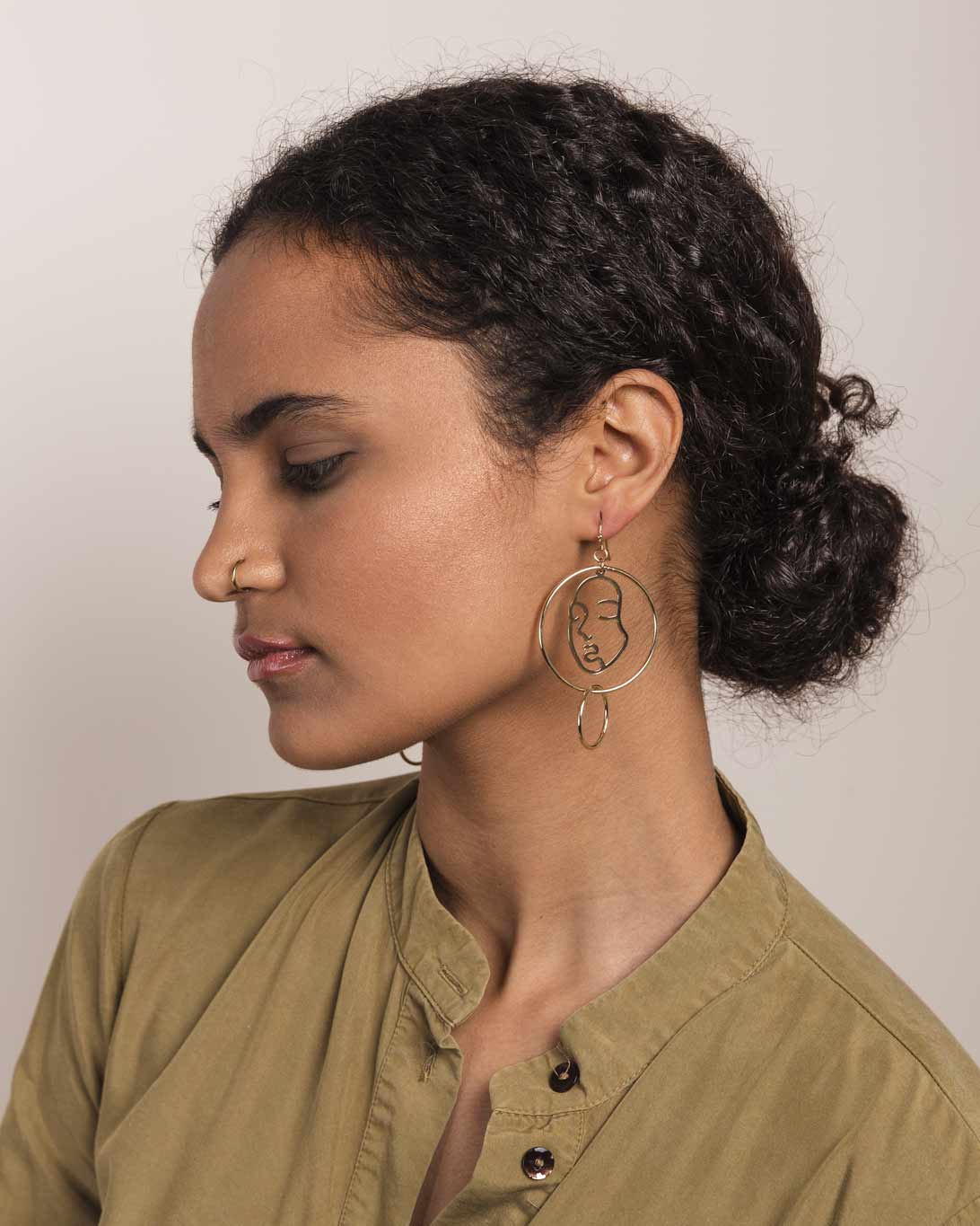 E face Link Drops Earring - Naledi Jewellery