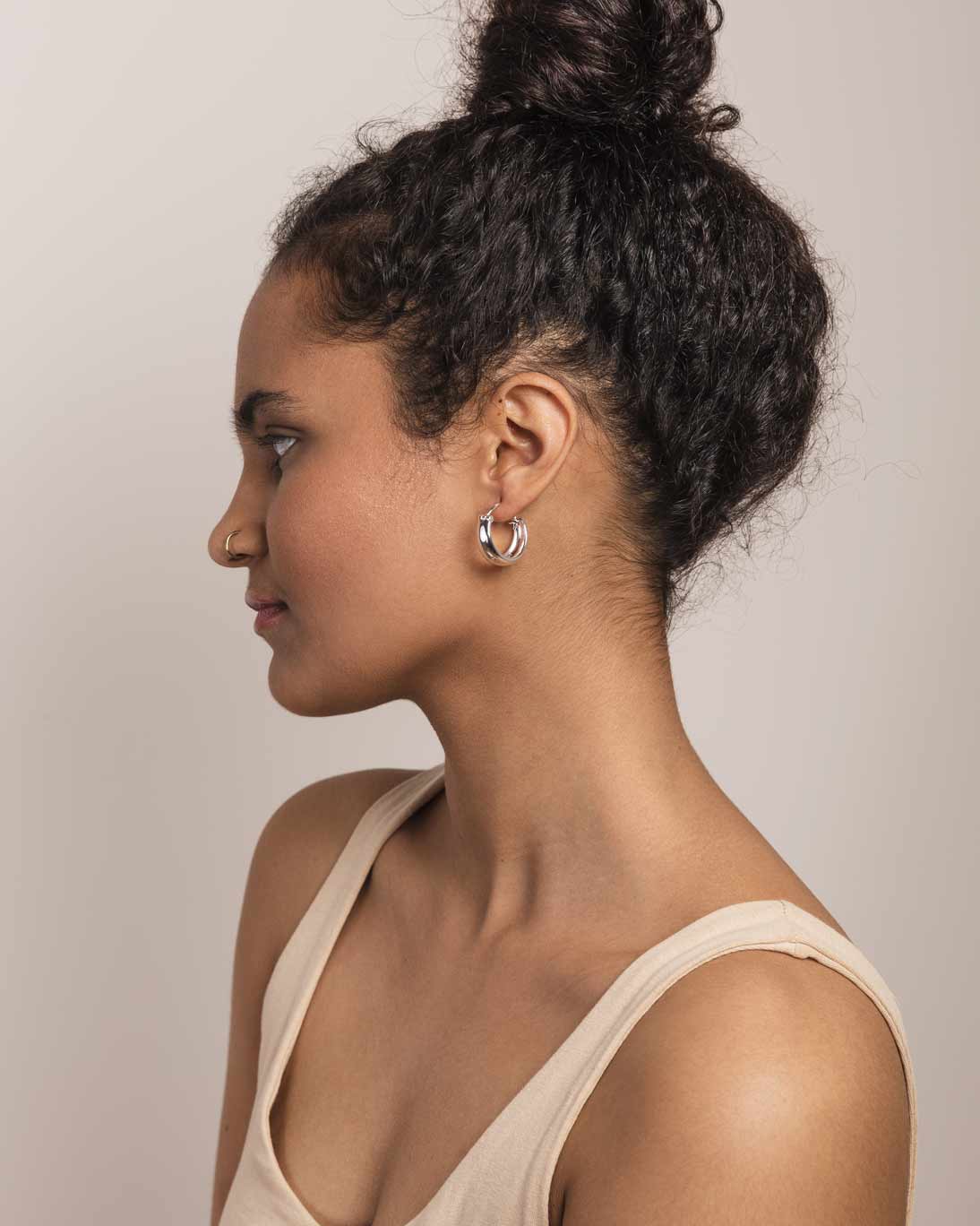 Basic Infinity Hoop Silver Earring - Naledi jewellery