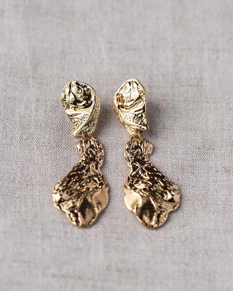 Organic Oversized Drop Earring - Naledi Jewellery