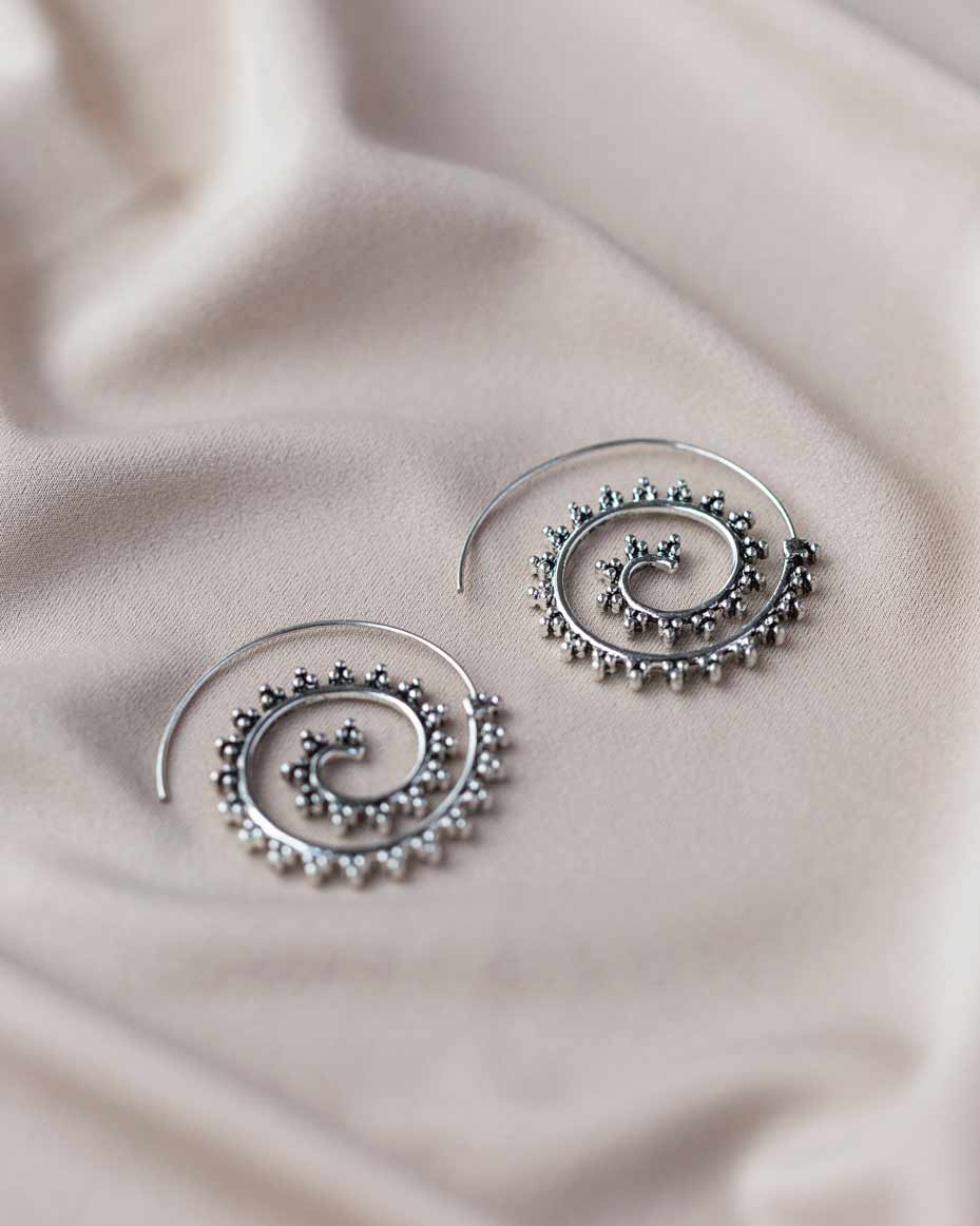 Studded Pin thru Hoop Earring - Naledi Jewellery