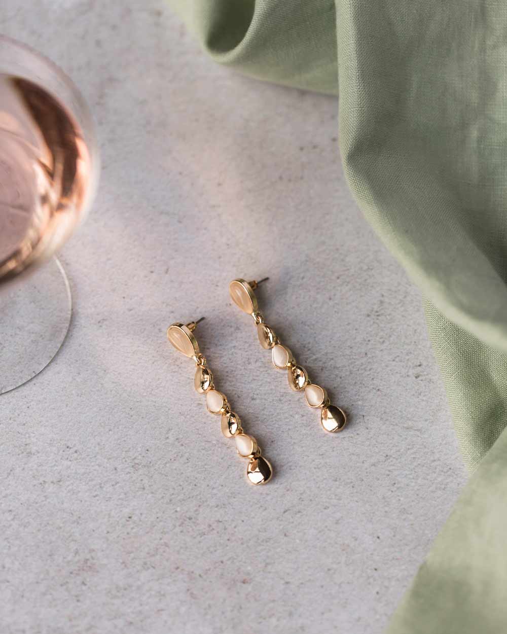 Femme Teardrop Stone Drop Earring - Naledi Jewellery