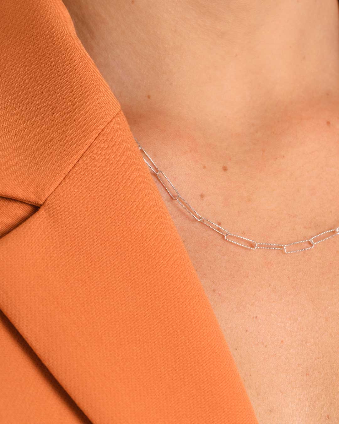 925 Silver Textured Fine Link Chain Necklace Necklace Jewellery Naledi 925