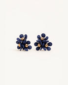 Cobalt Floral Cluster Earrings