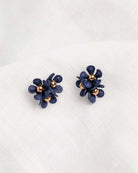 Cobalt Floral Cluster Earrings