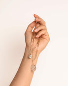 Gold Chain Link Multi Pendant Disc Necklace