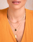Gold Triple Strand Pendant Necklace