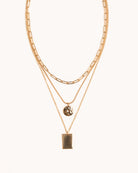 Gold Triple Strand Pendant Necklace