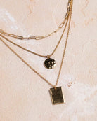 Gold Triple Strand Pendant Necklace