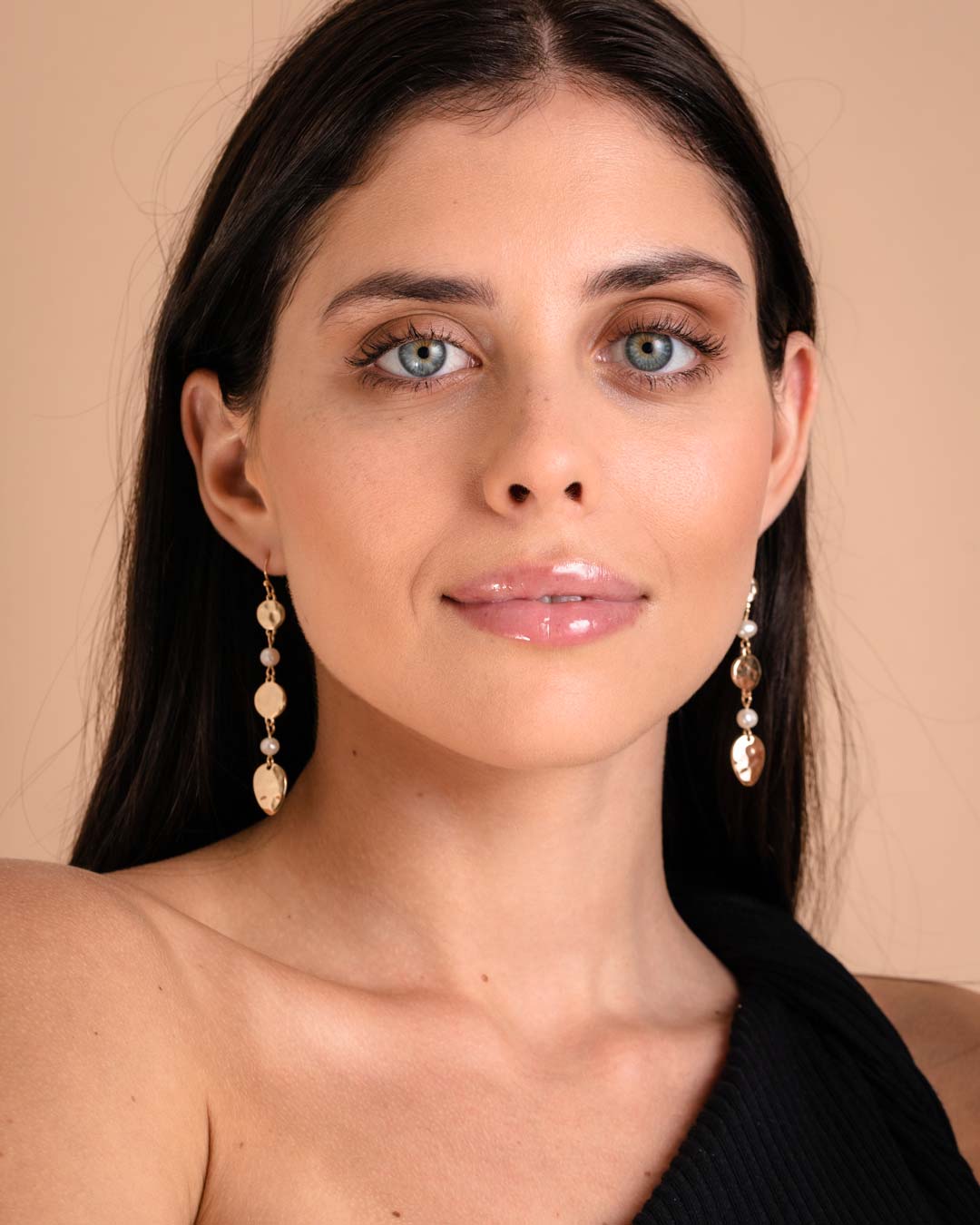 Genuine Freshwater Pearl and Gold Strand Earrings