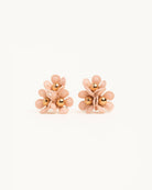 Pink Floral Cluster Stud Earrings