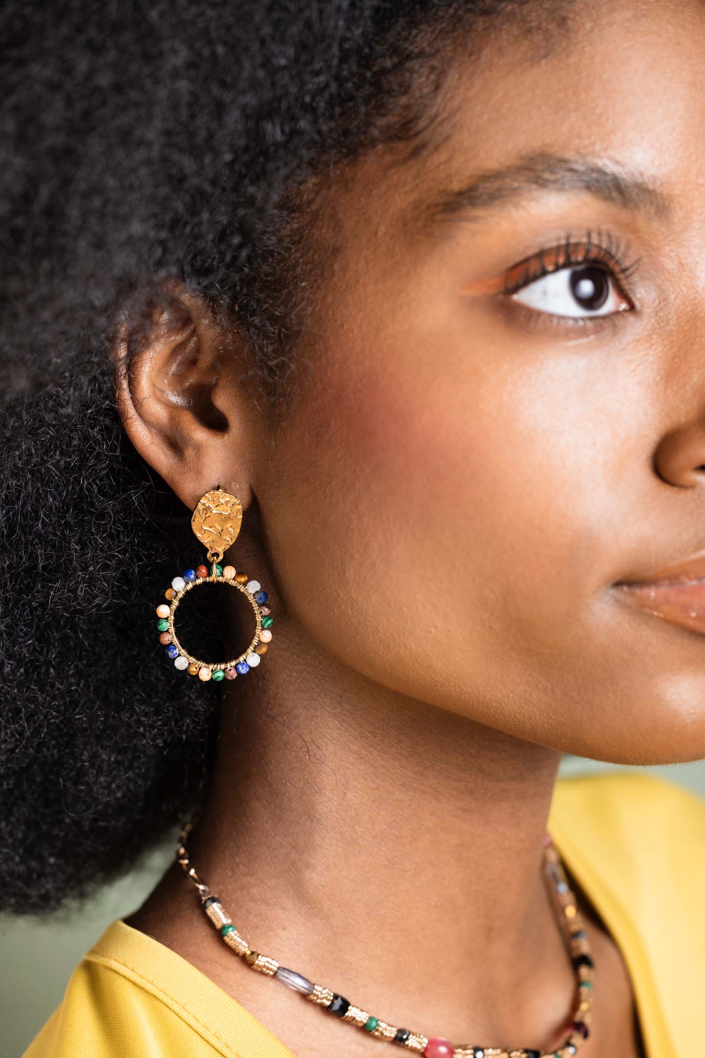 Hand Beaded Drop Earrings