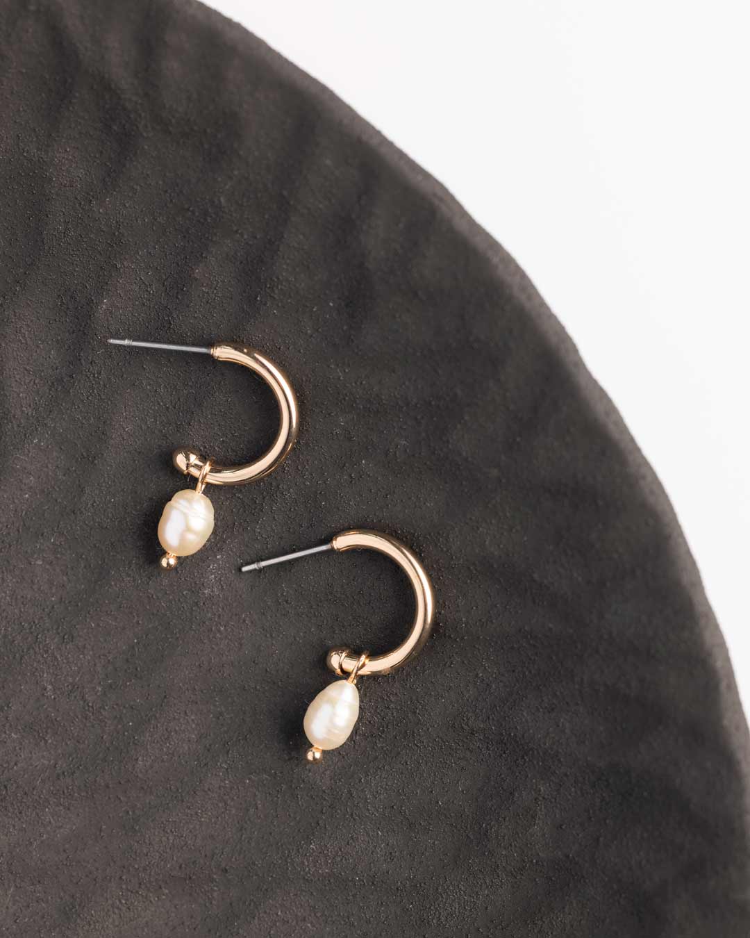 Genuine Freshwater Pearl Pendant Drop Hoop Earrings