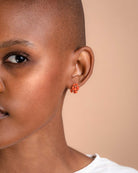 Rust Floral Cluster Stud Earrings