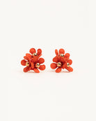 Rust Floral Cluster Stud Earrings