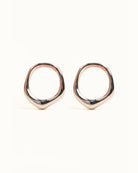 Silver Organic Ring Stud Earrings