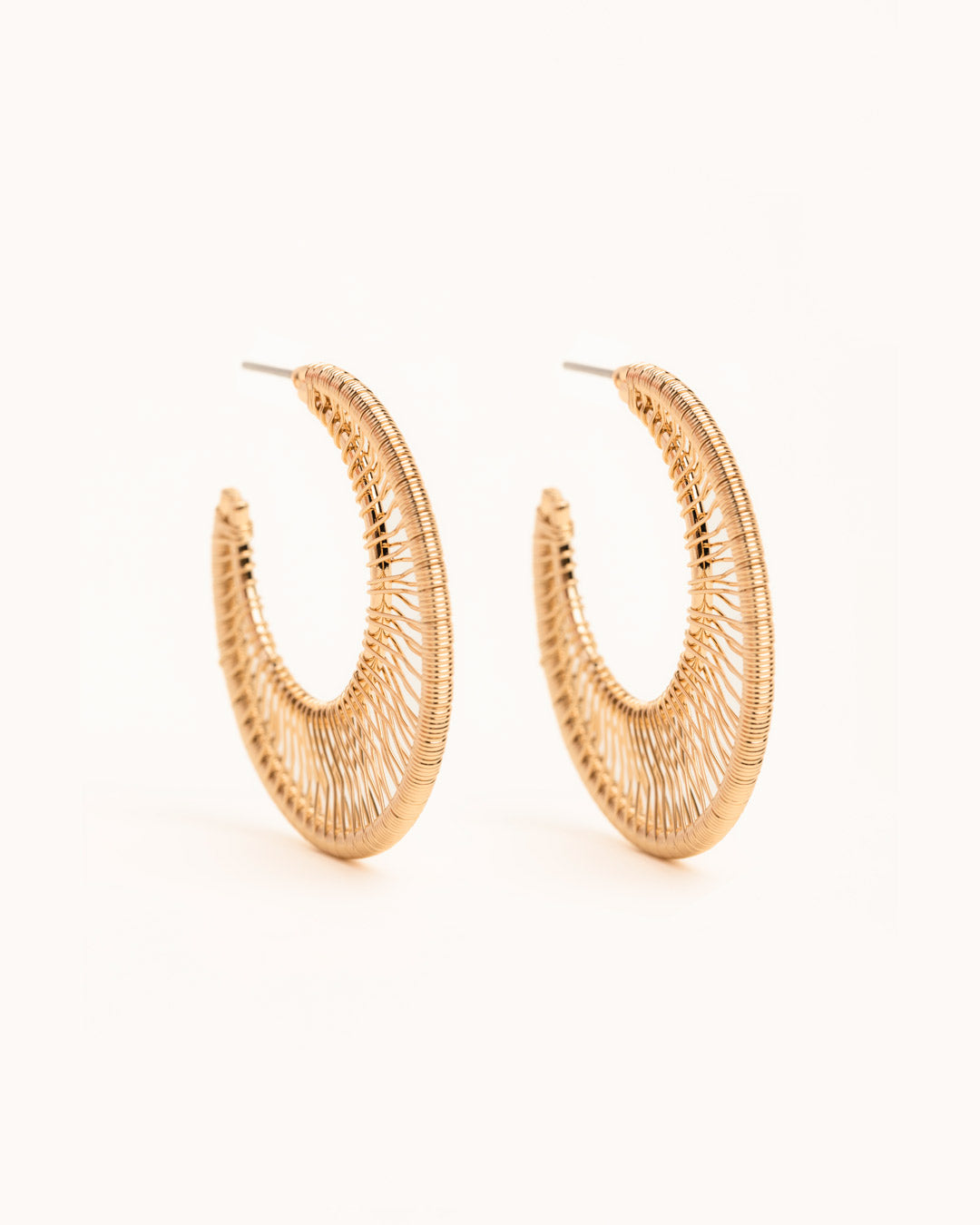 Wire Wrapped Crescent Hoop Earrings