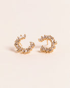 18ct Gold Vermeil Clear Flawless Crystal Baguette Crown Stud	Earrings	Jewellery	Naledi	925
