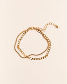 18ct Gold Vermeil Double Strand Flat Chain Bracelet	Bracelet	Jewellery	Naledi	925