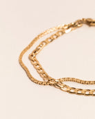 18ct Gold Vermeil Double Strand Flat Chain Bracelet	Bracelet	Jewellery	Naledi	925