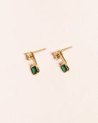 18ct Gold Vermeil Flawless Emerald Green Crystal Peekaboo Stud	Earrings	Jewellery	Naledi	925
