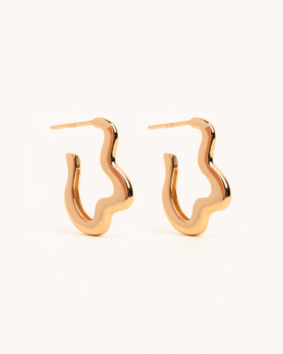 18ct Gold Vermeil Wave Hoop Earrings