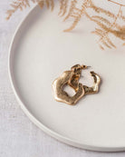 Worn Gold Ethnic Hoop Earring - Naledi Jewellery