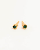 24ct Gold Plated 1mm Mini Emerald Green Crystal Cabochon
