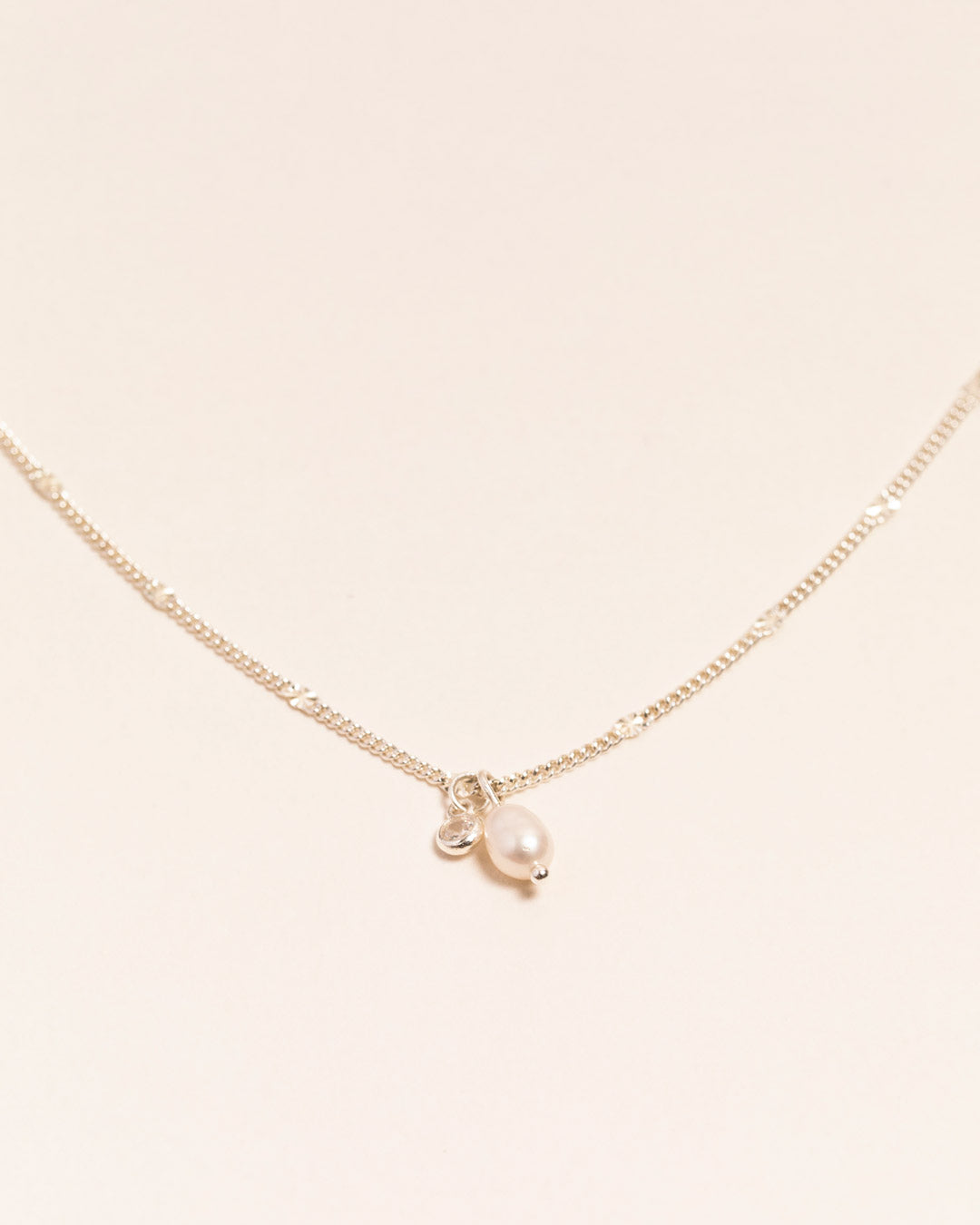 925 Silver Freshwater Pearl & Crystal Stone Femme Necklace	Necklace	Jewellery	Naledi	925