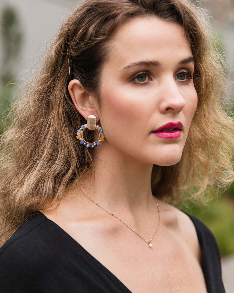 Erika Beaded Drops Earring - Naledi Jewellery