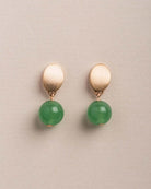Oval Natural Stone Stud Earring - Naledi jewellery